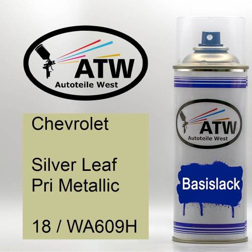 Chevrolet, Silver Leaf Pri Metallic, 18 / WA609H: 400ml Sprühdose, von ATW Autoteile West.